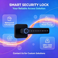 Cerradura de Manija T9 TUYA con Huella Dactilar y Contraseña, Gestión Remota LOCK Gateway, Cerradura de Manija Sencilla