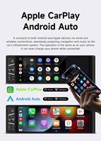 BQCC 1DIN 6.28" IPS Écran tactile de voiture RGB Radio de tableau de bord Mirror Link FM/USB/Type-C/SWC Lecteur multimédia sans fil Carplay Lumière colorée
