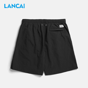 กางเกงขาสั้นลำลองทรงตรงหลวมสไตล์สตรีท Lancai รุ่นใหม่ประจำฤดูร้อนปี 2026 มีกระเป๋าใหญ่ พร้อมเชือกผูกเอว แห้งเร็ว สำหรับผู้ชาย - Product Image 4