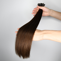 Ekstensi Rambut U Tip Langsung dari Pabrik KSWIGS, 100% Rambut Manusia Virgin Remy, Kutikula Tertata Rapi, Tidak Rontok, Untuk Salon dan Grosir