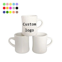 Personnalisez les tasses à café colorées populaires nordiques 11oz mignon blanc de sublimation de logo personnalisé tasse en céramique avec poignée