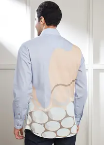 เสื้อเชิ้ตผู้ชายลำลองผ้าฝ้าย 100% แขนยาว คอปกติดกระดุม แห้งเร็ว ระบายอากาศดี รับผลิตแบบ OEM - Product Image 3