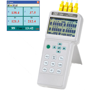 TES-1384 เครื่องบันทึกอุณหภูมิแบบดิจิตอล 4 ช่อง เครื่องวัดอุณหภูมิเทอร์โมคัปเปิลชนิด K/J/E/T ความแม่นยำสูง บันทึกข้อมูล 16,000 รายการ ทุก 3 วินาที - Product Image 5