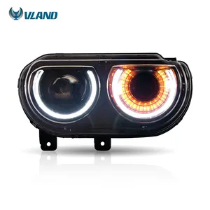 VLAND Factory Wholesales LED Modified Headlights Front Lamp 2008-2014 SRT R/T Sequential Lights For Dodge Challenger