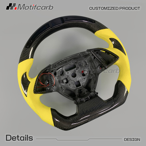 Volante de Fibra de Carbono LED Personalizado con Empuñaduras de Cuero Amarillo para Chevrolet Camaro ZL1 1LE 1SS 2SS Coupé 2016-2026 - Product Image 3