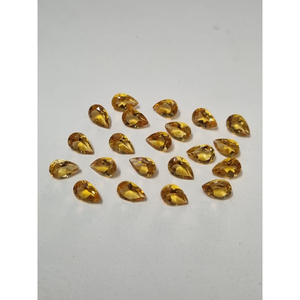 Citrine naturelle taille poire 5x7 mm, pierre précieuse en vrac |   Pierre de citrine jaune pour la fabrication de bijoux |   Pierres précieuses en gros - Product Image 3