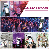 Bilik Foto Cermin Bingkai yang Dapat Disesuaikan dengan Lampu Strip LED untuk Kamera SLR HD + Bilik Selfie yang Dapat Dibermerek untuk Promosi