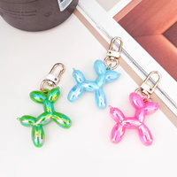Nuevo y Moderno Llavero de Acero Inoxidable con Diseño de Perro Globo y Estampado UV, Bonito Amuleto para Mascotas, Joyería para Bolsos de Mujer