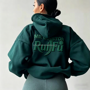 Puff Printing <b>Hoodie</b> Manufacture Wholesale Custom logo Fleece <b>Polyester</b> Cotton Heavyweight Oversized Men Woman Unisex <b>Hoodie</b> - Product Image 3