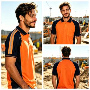 Polo di Sicurezza Alta Visibilità ZUJA con Logo Personalizzato, Magliette Riflettenti per Lavori Edili, Camicie a Maniche Corte per Uomo - Product Image 5