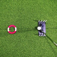 SwingPerefect Golf Grande Planche de Putting Carrée en Fibre de Carbone 18,6 cm avec Retour Tactile, Aide à l'Entraînement Progressif Tee Gate, 110g