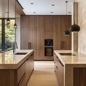 Muebles de Cocina Modulares Contemporáneos de Madera Ecológica, Gabinete de Almacenamiento Personalizado, Instalación de Pared, Diseño Moderno y Elegante - Product Image 1