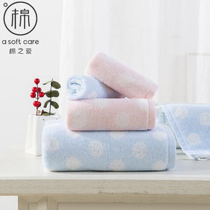 Toalla cuadrada de algodón puro para bebé, 30x30 cm, con lunares, hipoalergénica, suave y absorbente, para uso doméstico, azul y rosa - Product Image 2