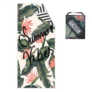 Toalla de Playa de Microfibra Delgada y Ligera Personalizada con Patrón Impreso Antiarena, Toalla de Microfibra para Natación, Playa, Viajes, Regalo - Product Image 1