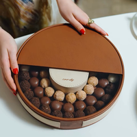 Boîte de luxe en PVC transparent pour chocolats, desserts de mariage, aliments du Ramadan, emballage personnalisé en cuir pour bonbons et dattes, boîtes à noix sucrées