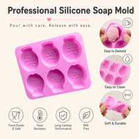 Moule en silicone à 6 cavités pour savon, bougies, résine, cire, motif poissons
