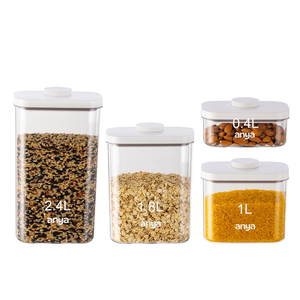 ANYA toptan şeffaf plastik hava geçirmez mühür kavanoz Pop up kuru gıda konteyner gıda mutfak tahıl depolama kapaklı kutular - Product Image 1