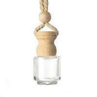 Bouteilles de parfum suspendues personnalisées pour voiture, 8 ml, avec bouchon en bois, forme diamant, diffuseur de parfum en verre pour voiture