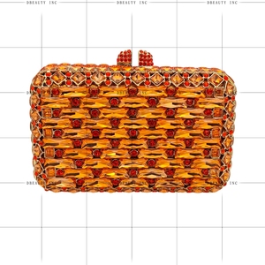 Sac de soirée élégant pour femme avec cristaux carrés, pochette à strass étincelants, sac à bandoulière brillant pour le Nouvel An et les sorties nocturnes - Product Image 3