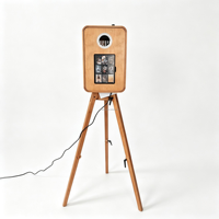 Photomaton en bois, prend en charge la personnalisation, écran tactile 15,6 pouces + anneau lumineux de beauté + support de caméra réglable