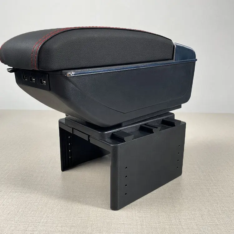 Универсальный Кожаный Автомобильный подлокотник с зарядным устройством USB, ящик для хранения содержимого центрального магазина, подлокотники центральной консоли