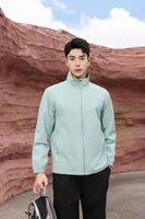 Veste coupe-vent imperméable à col montant et capuche, unisexe, fermeture éclair, toutes saisons, maintient au chaud, randonnée en plein air, OME/ODM