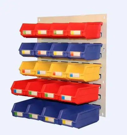 370*214*175 High Quality Plastic Wall Mounted Storage Bins Shelf Bin Boxes Shelf Bin Container For Screws And Bolts Organize