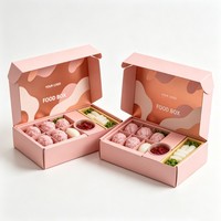 Caja de Sushi Plegable Biodegradable con Separador, Cajas Bento para Cumpleaños, Pasteles, Comida para Llevar, Empaque Personalizado para Panaderías y Bocadillos