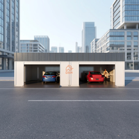 Garage double personnalisable avec toit incliné, expédié en pièces détachées, facile à installer