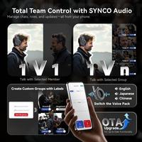 Système de casque d'intercom sans fil Full Duplex 2,4 G SYNCO Xtalk Master prend en charge 8 utilisateurs simultanés Surveillance en temps réel Fabriqué