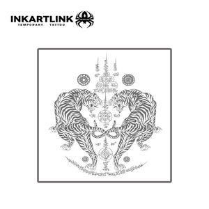Autocollant de tatouage INKARTLINK pour le corps, autocollant de tatouage en papier, tigre thaïlandais, imperméable, écologique, longue durée, 15 jours, en vrac - Product Image 3