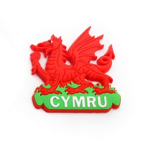 Die Cut Logo Rubber Magnets Sticker Custom Welsh Dragon Souvenir Fridge Wales Magnets - Product Image 1