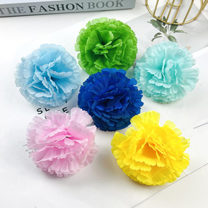 Têtes de fleurs de carnation 9cm, fleurs artificielles en soie pour décoration de mariage, décoration de maison, couronne DIY - Product Image 3