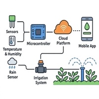 Plataforma de agricultura inteligente que ayuda a los agricultores a monitorear cultivos, suelo, clima, equipos de riego y operaciones agrícolas con base en datos.