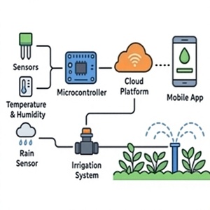 Plateforme d'agriculture intelligente permettant aux agriculteurs de surveiller les cultures, le sol, la météo, l'équipement d'irrigation et les opérations agricoles grâce aux données. - Product Image 1