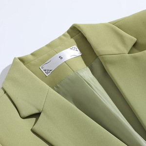 Green Fitted Blazer For Women Slim Fit Solid Color Spring Autumn Style 2026 Casual Wear - Product Image 4