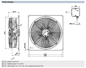ebm-papst W4D710-GF01-01 710mm AC Axial Fan Heavy Duty Industrial Ventilation Cooling Fan for HVAC and Cooling Tower Systems - Product Image 2