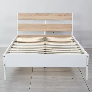 Muebles modernos de bastidor de cama de madera cama doble de 120cm de ancho, conjunto de camas de madera