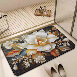 Tappetini <span class=keywords><strong>da</strong></span> <span class=keywords><strong>Bagno</strong></span> Floreali Personalizzati ODM OEM ad Asciugatura Rapida, Moderni Tappeti 3D Stampati Lavabili Antiscivolo in Diatomite <span class=keywords><strong>per</strong></span> <span class=keywords><strong>Vasca</strong></span> <span class=keywords><strong>da</strong></span> <span class=keywords><strong>Bagno</strong></span> - Product Image 4