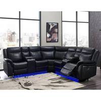Muebles de Lujo para el Hogar, Sofá Seccional de Esquina de Terciopelo y Cuero Sintético, Juego de Sofás para Sala de Estar con Tomacorriente