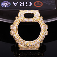 Lunette de montre de luxe entièrement pavée de moissanite pour DW-6900 Mod, certifiée GRA, style Hip Hop, pièces de rechange pour montre personnalisée
