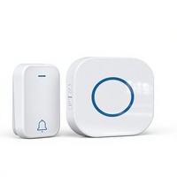Meilleure vente transfrontalière : Sonnette sans fil à piles 38 sonneries, volume élevé, portée ultra-longue, pénétration murale, pour portes A/B