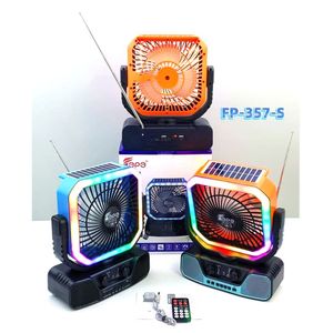 <span class=keywords><strong>Radio</strong></span> d'urgence multifonctionnelle FP-357-S à énergie <span class=keywords><strong>solaire</strong></span> avec ventilateur, haut-parleur Bluetooth sans fil, sortie 5V 1A, lanterne LED avec minuterie et télécommande - Product Image 1
