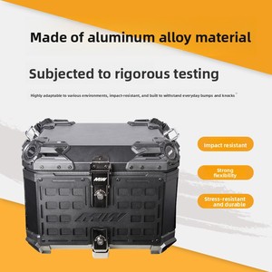 45L 55L Aluminiumlegierung Motorrad-Topcase mit gepanzertem Design, wasserdichter Heckkoffer mit Schnellverschluss-Basis und MOLLE-Gitter - Product Image 3