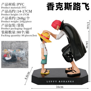 Figurines de Straw Hat <span class=keywords><strong>Luffy</strong></span>, <span class=keywords><strong>Shanks</strong></span> aux cheveux rouges, modèle de voiture à tête tactile, jouets de décoration, figurines d'action One Piece - Product Image 3