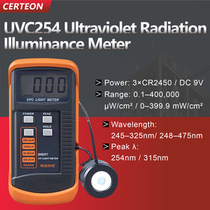 เครื่องวัดแสง UVC 254nm 475nm เครื่องทดสอบ <span class=keywords><strong>UV</strong></span> สำหรับหลอดฆ่าเชื้อ อุปกรณ์วัดความเข้มแสง <span class=keywords><strong>UV</strong></span> - Product Image 2