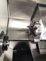Torno de torreta CNC compacto Leichman con control de bandas torreta GSK torreta de cama inclinada de metal con poste de herramienta de 10 posiciones