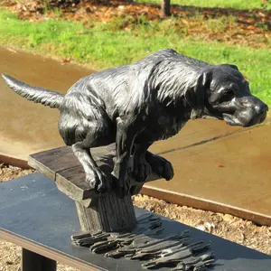 कास्ट पशु सस्ते मूर्तियां उद्यान सजावट के लिए कांस्य ग्रेहाउंड जीवन आकार के कुत्ते प्रतिमा - Product Image 1