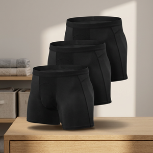 Sous-vêtements ajustés noirs pour hommes, shorts en spandex et polyester respirants, taille adulte - Product Image 3
