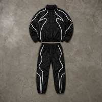Veste et pantalon de jogging en nylon avec logo personnalisé, imperméables, coupe-vent, respirants, réfléchissants, ensembles de survêtements pour hommes